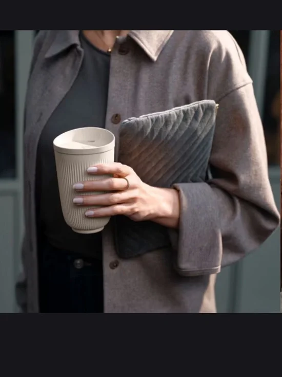 Nespresso Loop Mug Set - Brown Ribbed Design - Picture 2 of 4